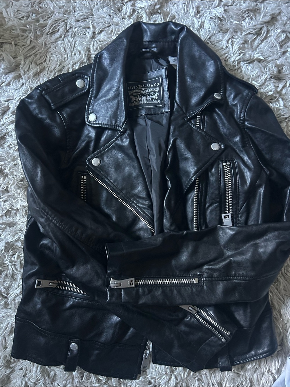 Levi's Black Leather Moto Biker Jacket